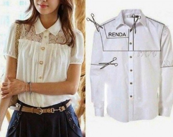 8. Esta camisa com rendinha fica linda e feminina.