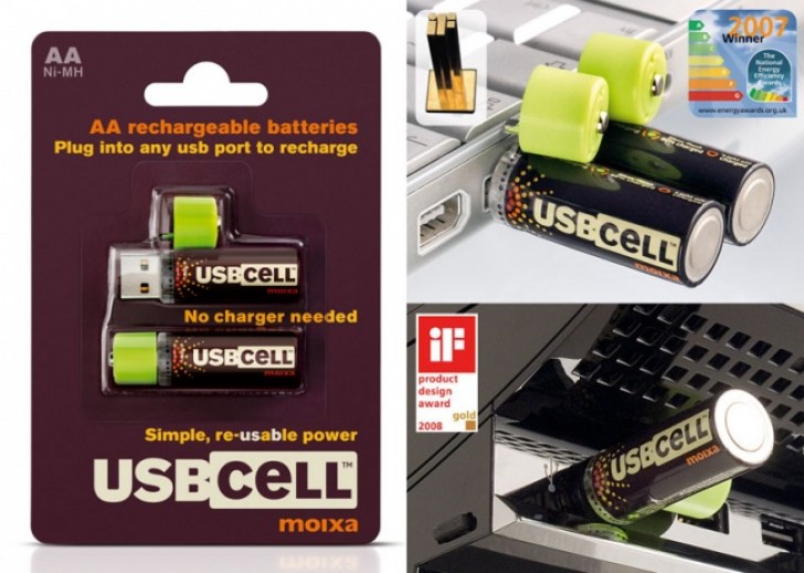 14. Oplaadbare batterijen met USB-ondersteuning.