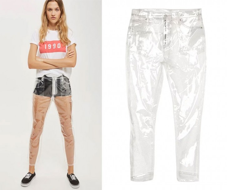 6. Pantalons en plastique transparents.