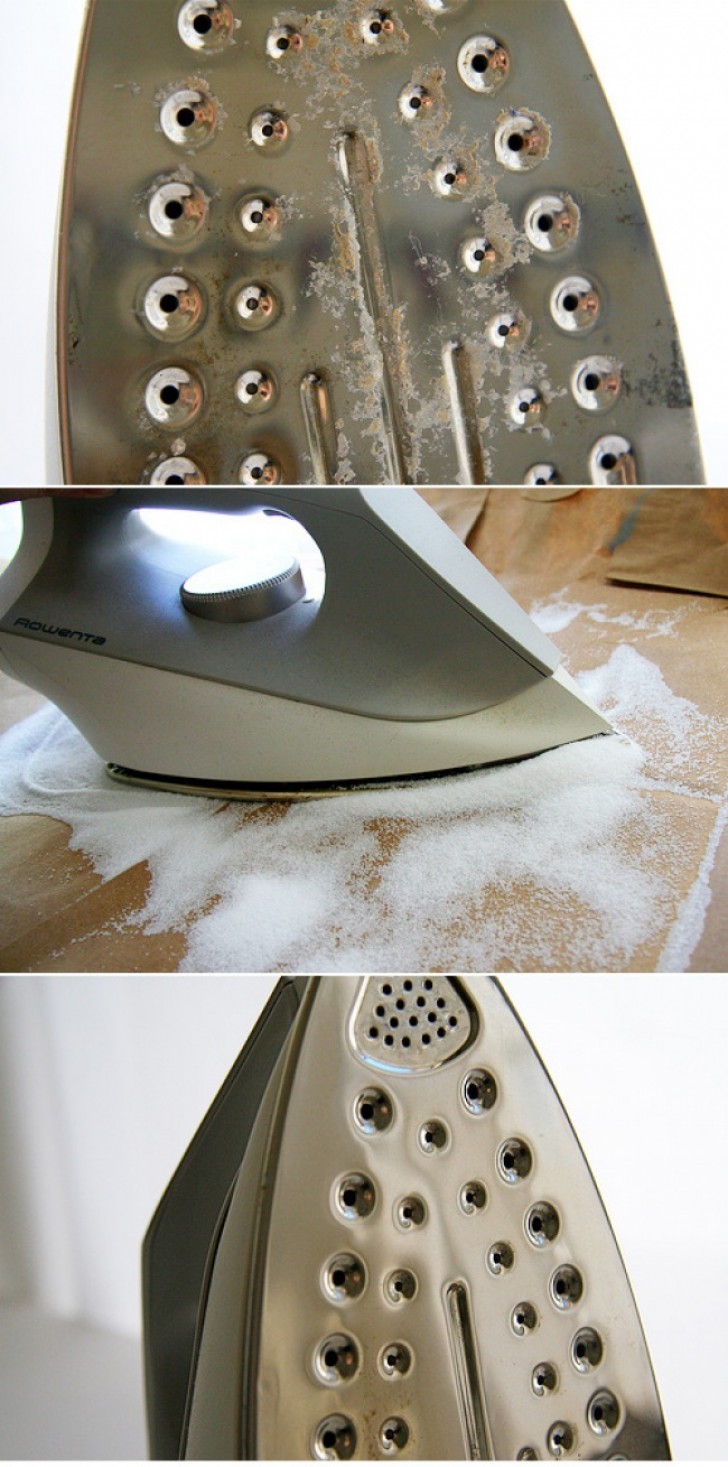 5. Cleaning the bottom of an iron