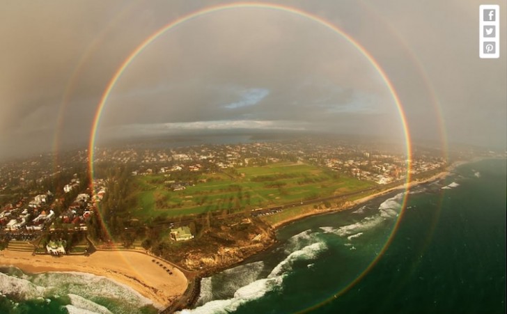 4. Immagine di un arcobaleno a 360° scattata da un aeroplano