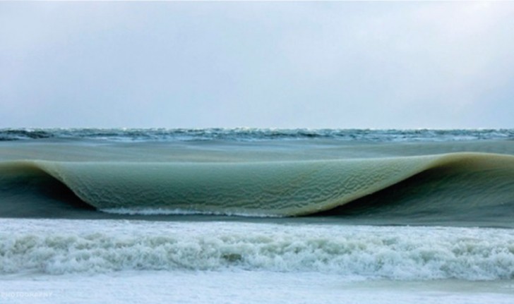 Onde del mare ghiacciate in Massachussets