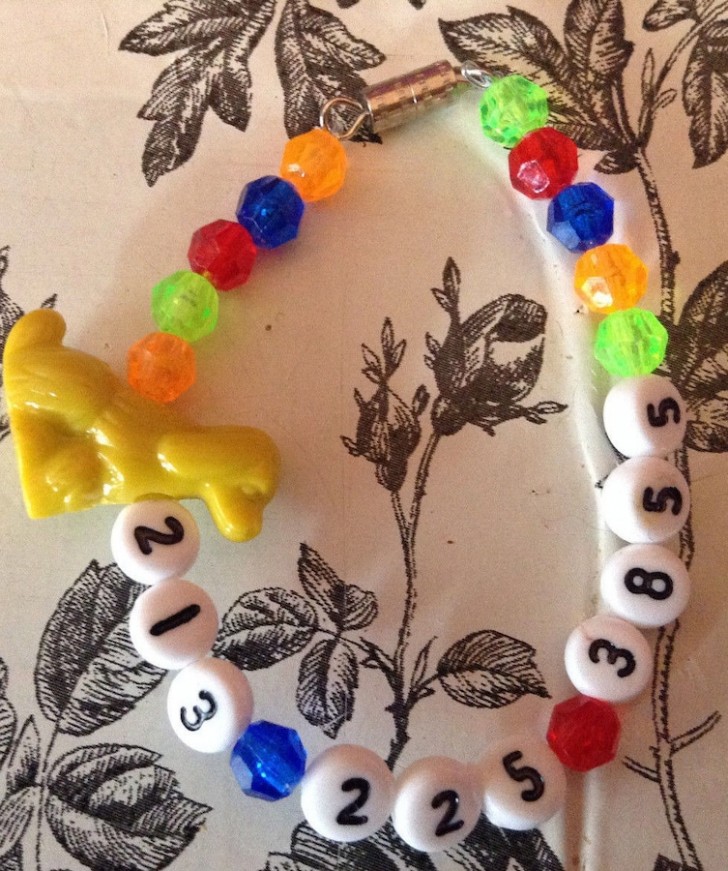 6. If you want to avoid staining your child's arm, let them wear a bracelet with your telephone number written on it!