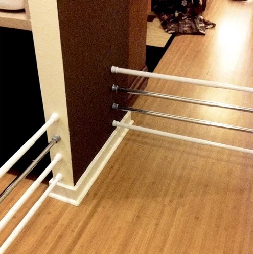 9. Do you have extensible rods? They can be useful in preventing access to some areas of the house.