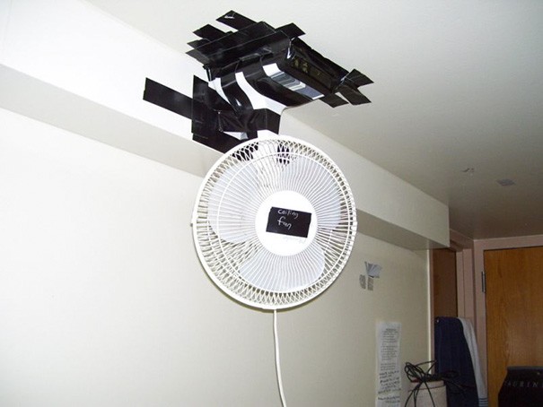 28. A rare example of a ceiling fan.