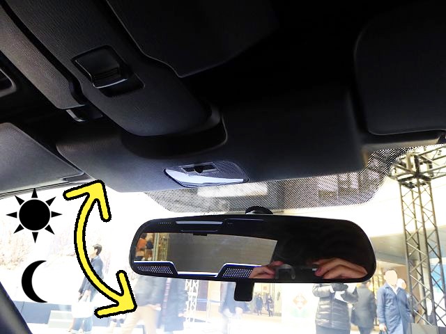 6. La corretta posizione dello specchietto retrovisore.