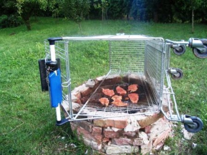 20. Es gab keinen Grill im Supermarkt, aber es gab einen Wagen.