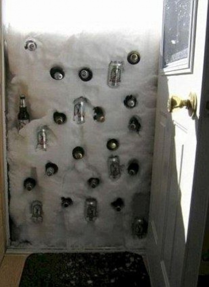4. An intense snowfall is not a disaster if you can use it as a natural refrigerator!