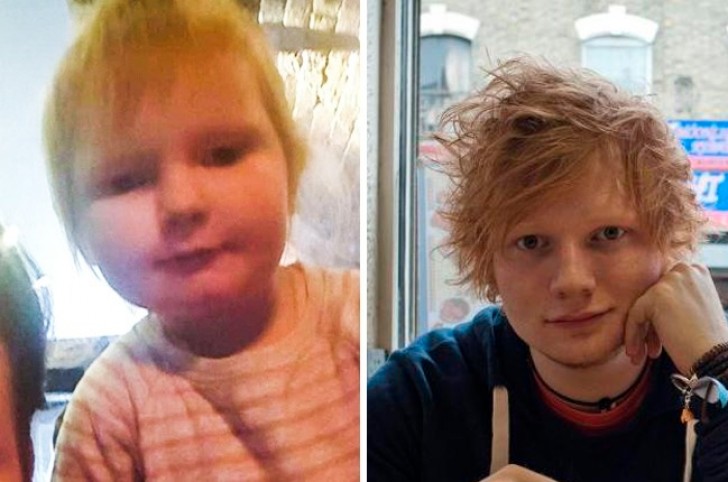 Deze kleine van twee is identiek aan Ed Sheeran.