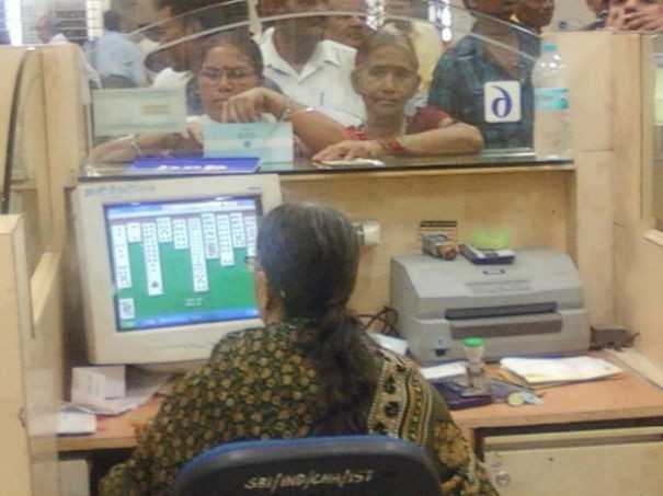 Playing solitaire on your break at your desk ...