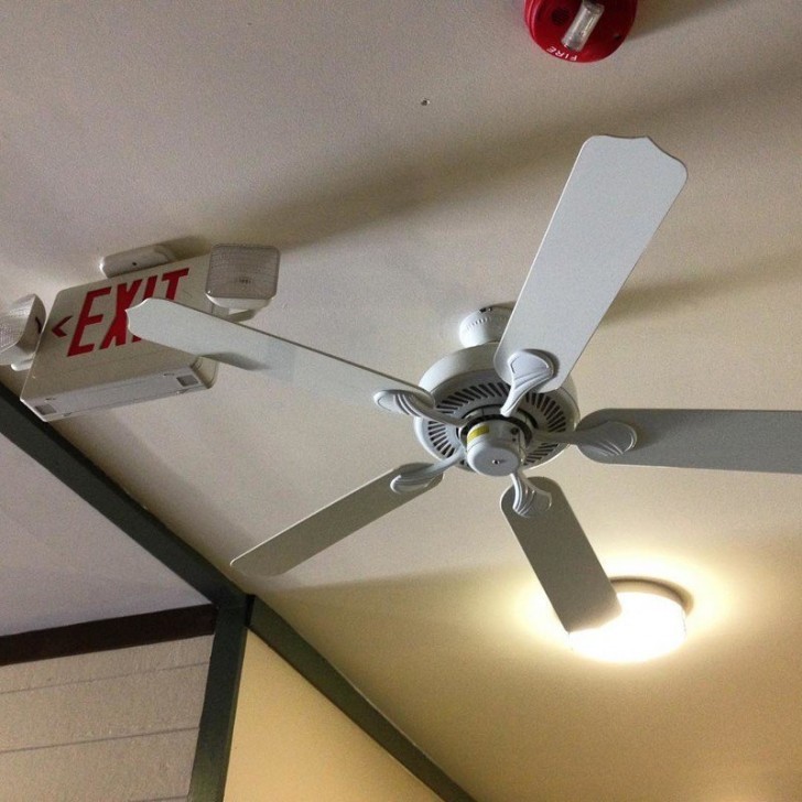 23. The exit sign prevents the ceiling fan from doing its job!