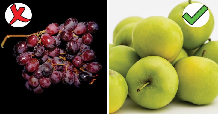 Trauben und Apfel
