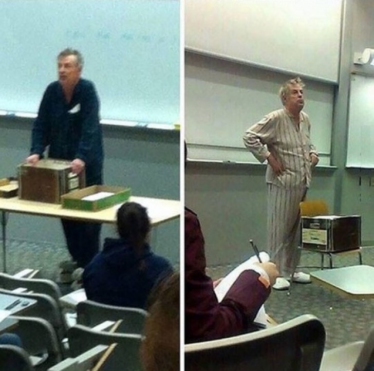 Il professore che va a fare lezione in pigiama lo avevate mai visto?