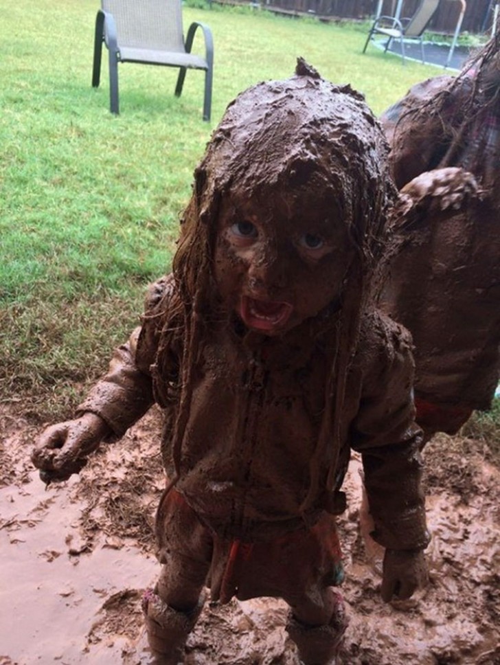 For her, this is just a little mud ...