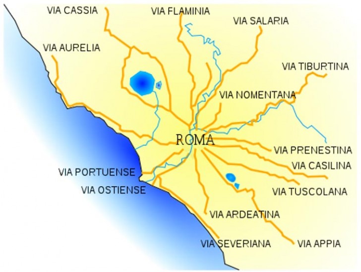 Le strade costruite dai romani collegarono in poco tempo tutta l'Italia, permettendo all'esercito e ai commercianti di arrivare da un capo all'altro.