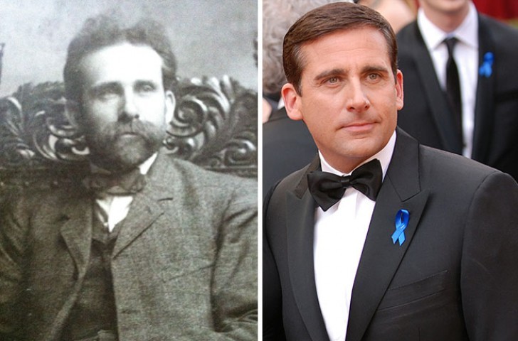 An unknown gentleman and Steve Carell