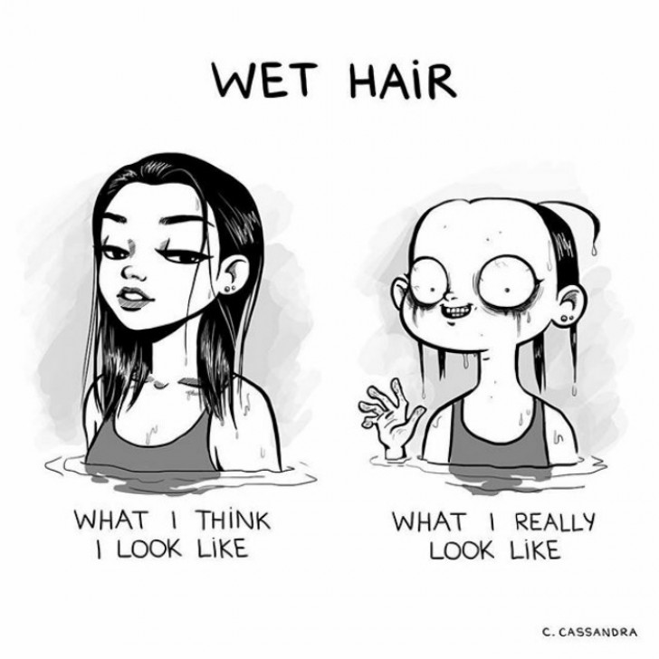 6. Shampooing volumisant, laque, mousse..... Mais mouillés, vos cheveux seront quoi qu'il en soit horribles.