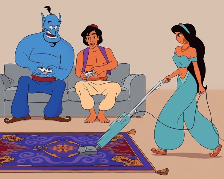Aladdin e il Genio della Lampada davanti a un videogioco? Ce li vediamo tantissimo!