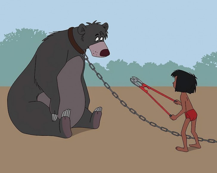 Mowgli avrebbe sicuramente fatto questo e altro per il suo amico Baloo.