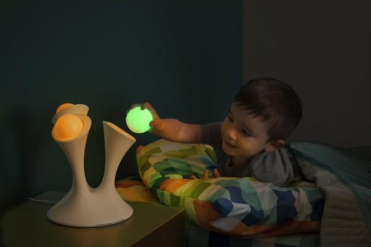 A lamp with movable and portable light balls, perfect for toddlers.