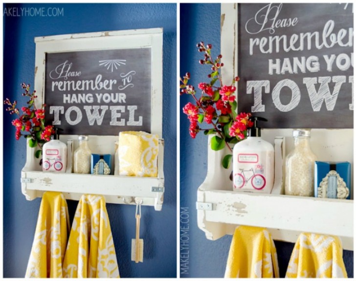 13.One shelf -- many different uses! You can create a towel rail and a shelf with a single cabinet.