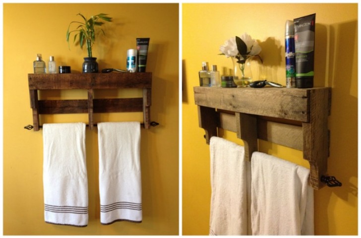 7. A very economical shelf made from a wooden pallet.