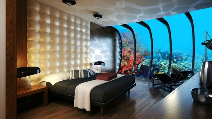 Una camera di hotel subacquea realizzata nella città di Dubai.