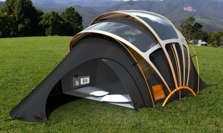12. An intelligent and high tech solar tent that produces electricity and heats up using solar energy!