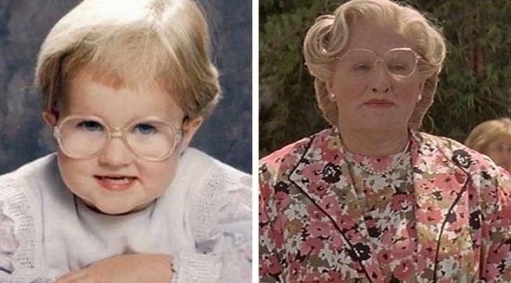 3. A little girl with the same face as the legendary Mrs. Doubtfire.