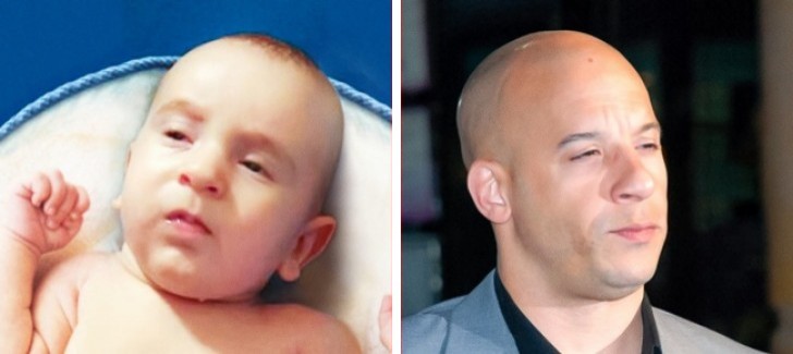 6. This little baby is only a few months old and is already following in the footsteps of a sex-symbol! Vin Diesel!