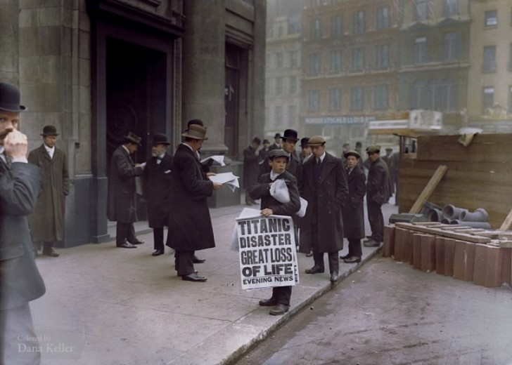 10. O anúncio do desastre do Titanic em 1912.