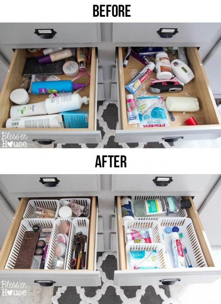 Containers to organize the contents of your drawers ... perfect for removing them when they need cleaning!