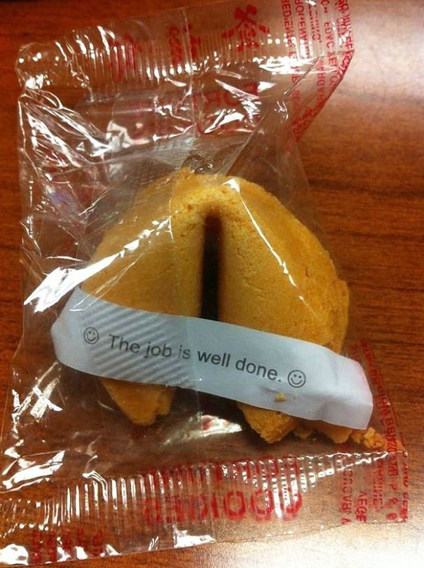 14. The only person who found a fortune cookie ... abroad in English!