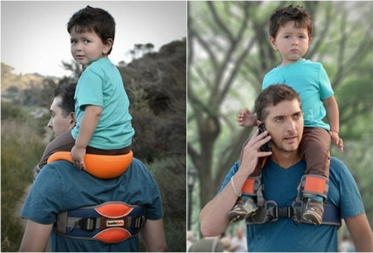 En sadel för alla pappor som bär sina barn på sina axlar... Hur bekväm som helst!