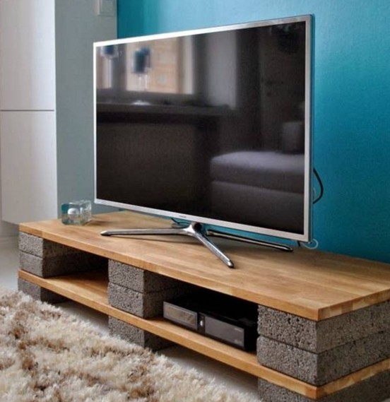 Eén van de leukste ideeën : een eenvoudig en elegant TV meubel.