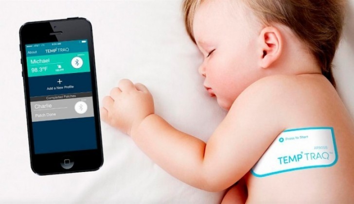 7. Cerotto termometro: applicato sul bambino, invia i dati sulla temperatura allo smartphone. Se questa aumenta, lancia un allarma automatico