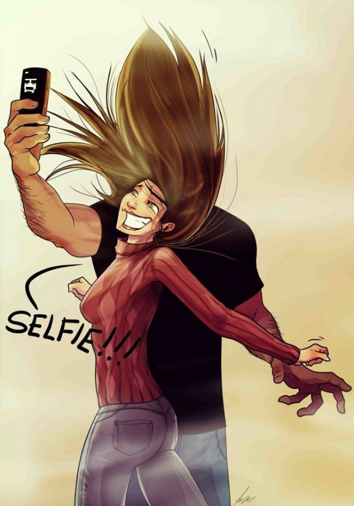 Tipica selfie de pareja.