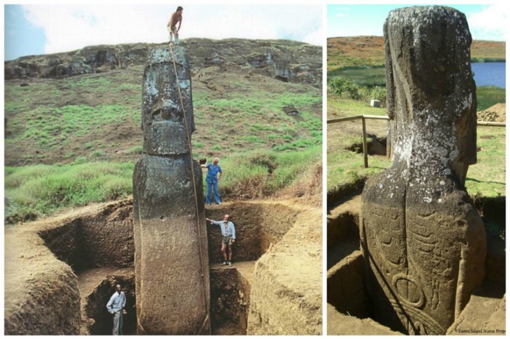 14. Escavaciones en la Isla de Pascua.