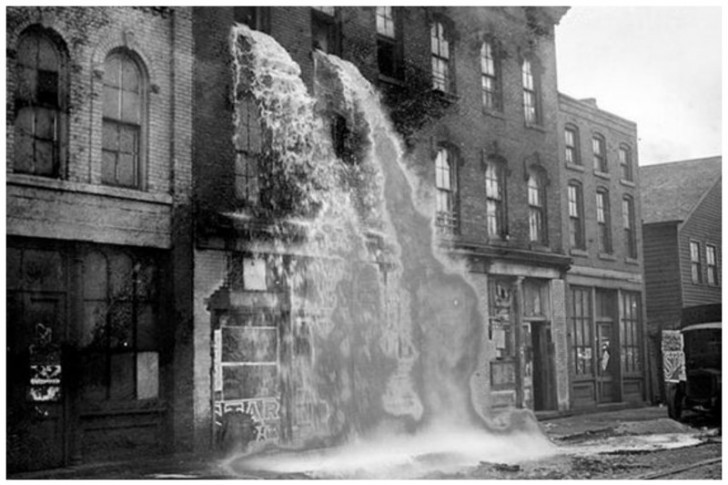 7. Alcohol being thrown out during the prohibition period.