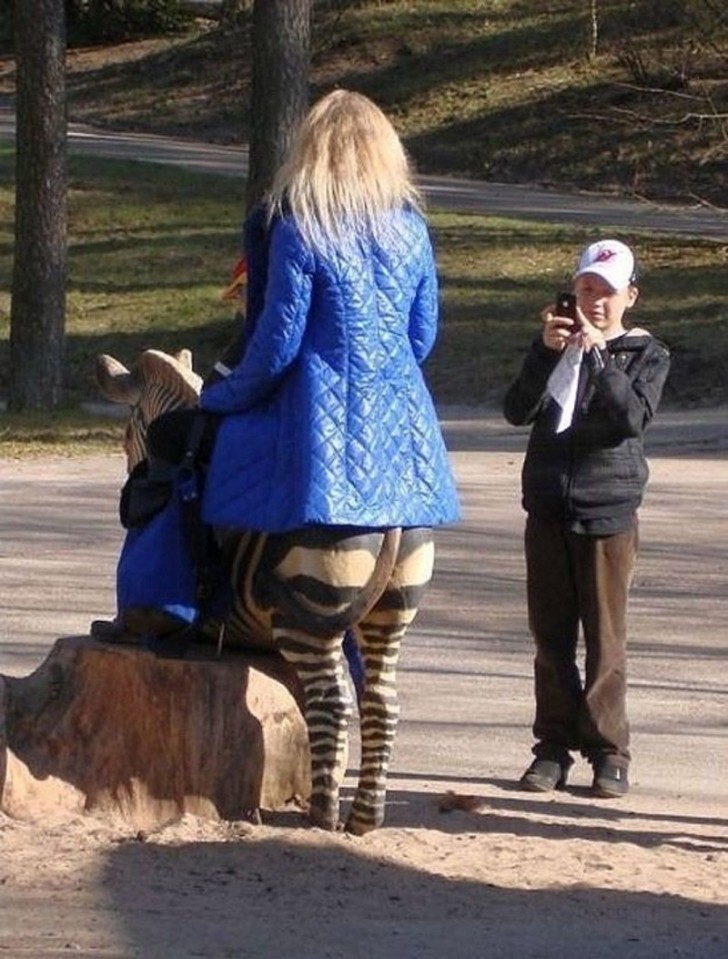 1. "Tu fais une photo à maman zèbre"?