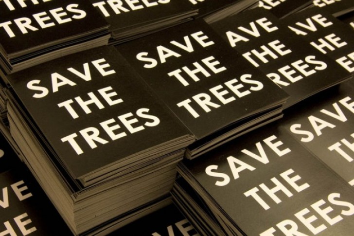6. Thousands of flyers made of paper that demand that trees be saved ...
