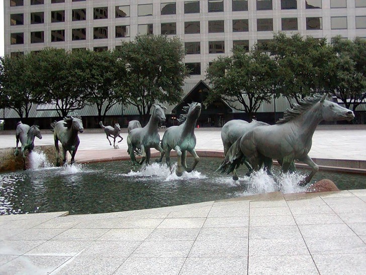 Un troupeau de Mustangs au Texas (travail de Robert Glen).