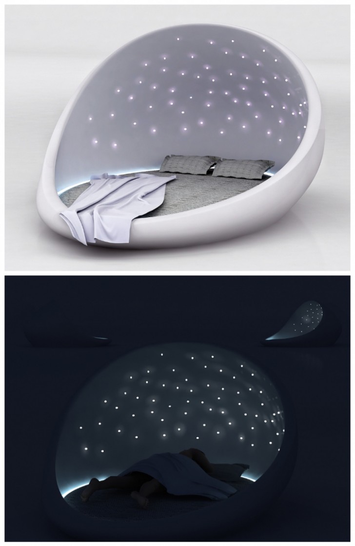 5. A bed that reproduces the starry sky