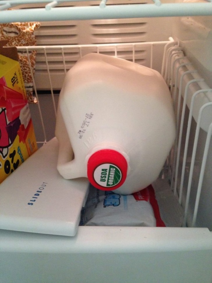 Have you bought too much milk? You can freeze it! Remember that it will increase volume once frozen and to not store it for more than six weeks.