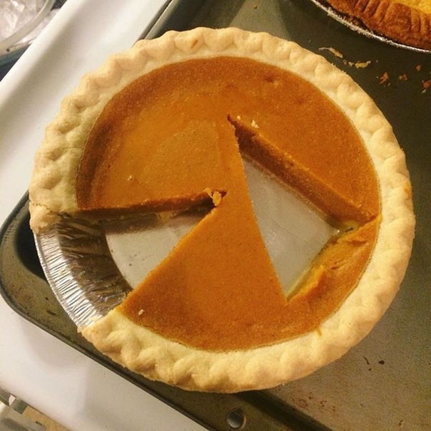 11. A mutilated pie ... No one cuts a pie like this!