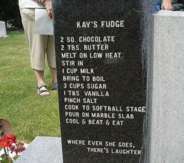 6. "Kay's Fudge". (Looks like she promised to take her recipe with her to the grave. And she did.)