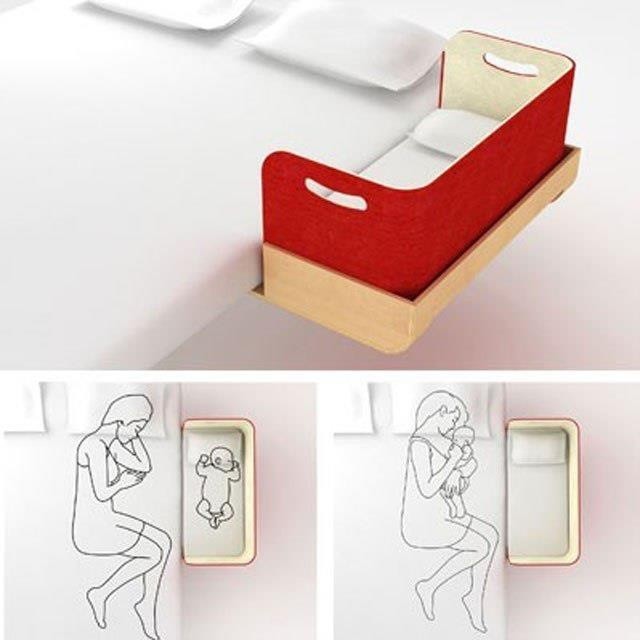 4. Eine praktische Wiege, die man ganz einfach am eigenen Bett befestigen kann.