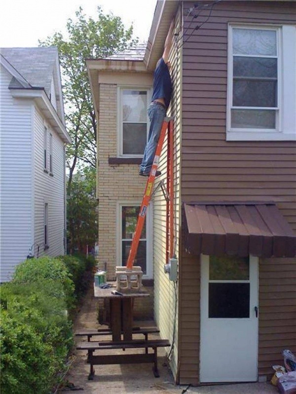 Diese Leiter ist wirklich sehr ausbalanciert...