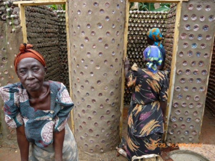 To build a two-bedroom house it takes about 14,000 plastic bottles and for a school about 200,000.