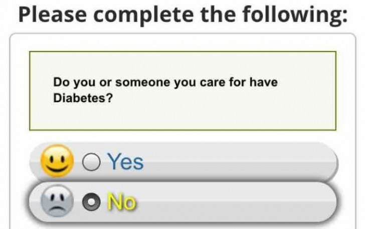 12. Auf die Frage "Habt ihr Diabetes?" kann man mit einem "ja" mit lachendem und "nein" mit traurigem Emoticon antworten.